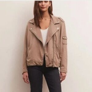 New Z Supply Castle Hill Moto Jacket Terry Cotton Size Large
